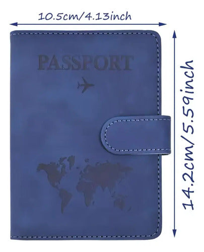 Portapasaporte RFID con espacio para visa y tarjetas
