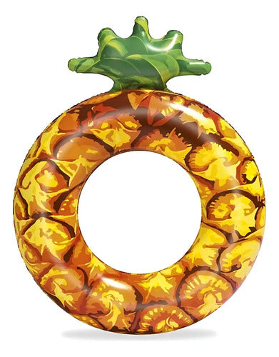 Dona inflable Bestway piña amarilla de 119 cm para alberca