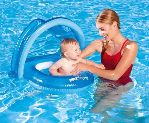 Flotador para bebé Bestway 34091 con sombrilla azul