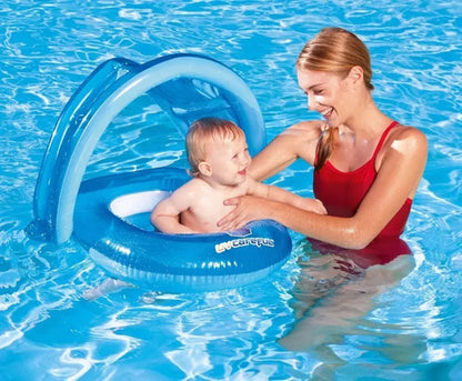 Flotador para bebé Bestway 34091 con sombrilla azul
