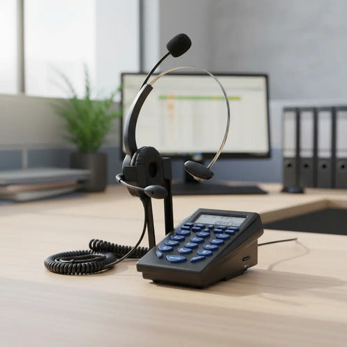 Teléfono fijo Chuyland con diadema para oficina y call center