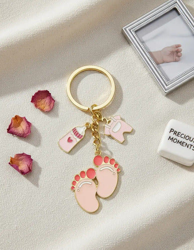 10 llaveros para baby shower de niña y recuerdo de nacimiento
