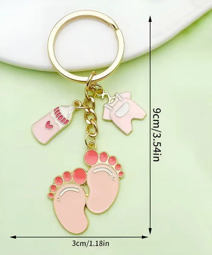 10 llaveros para baby shower de niña y recuerdo de nacimiento