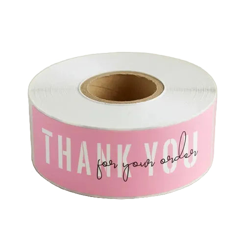 120 stickers Thank You para empaques de 7.5 × 2.5 cm