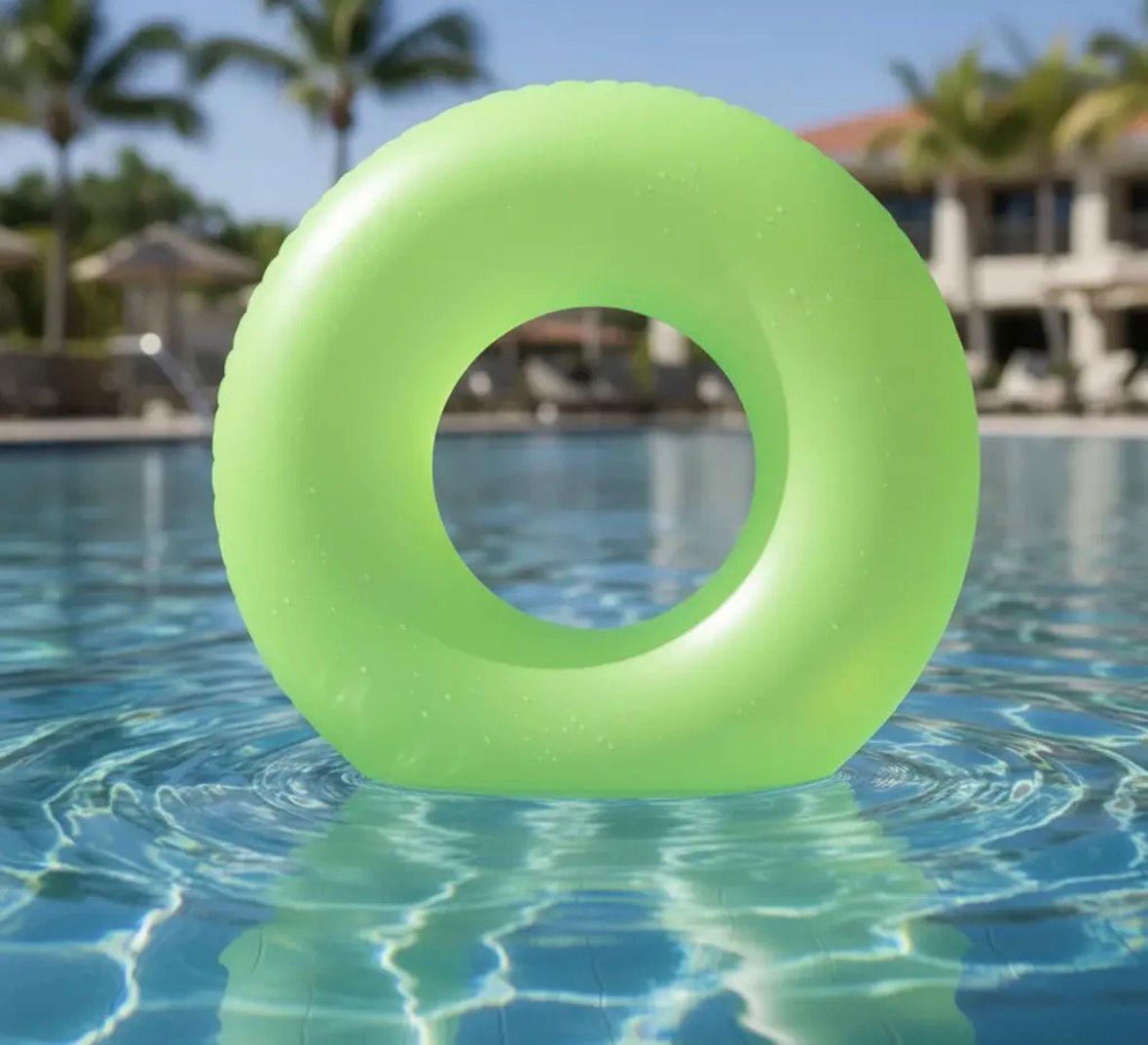 Dona Salvavidas Inflable verde Neón 76 cm para Niños | 3 a 6 años