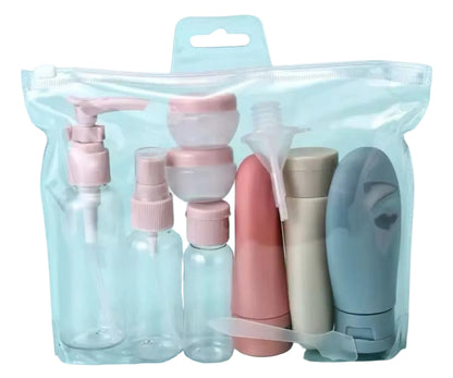 Set de 12 Envases de Viaje para Cosméticos con Bolsa y Accesorios