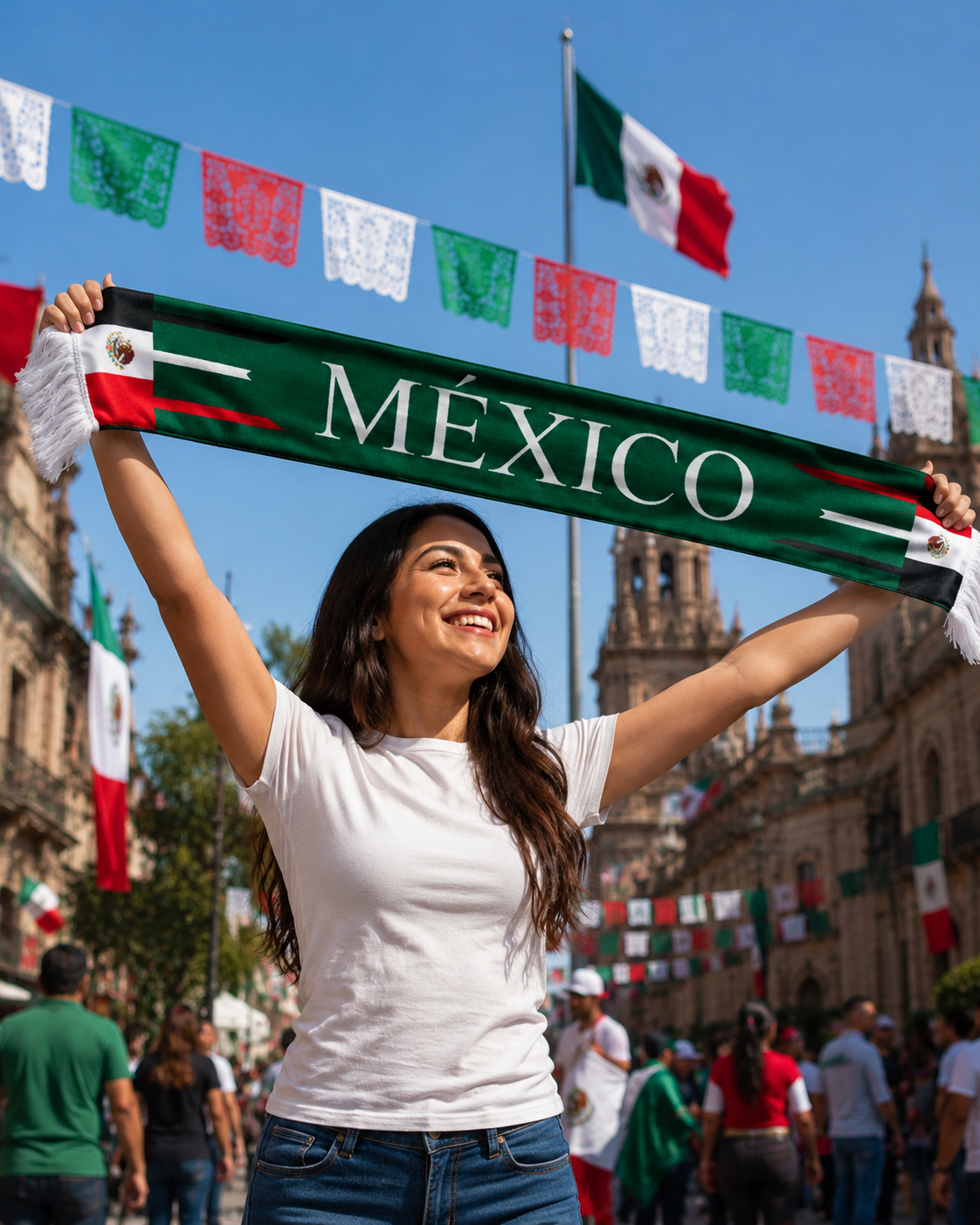 Bufanda Tricolor México | Fiestas Patrias | 160 x 15 cm