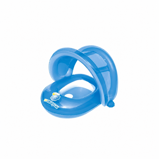 Flotador inflable para bebé azul con sombrilla