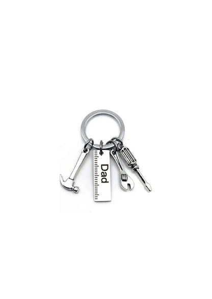 Llavero para Papá con Dije “Dad” y Herramientas en Acero Inoxidable