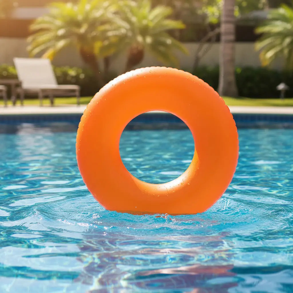 Dona Salvavidas Inflable Naranja Neón 76 cm para Niños | 3 a 6 años