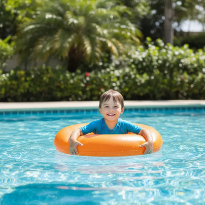 Dona Salvavidas Inflable Naranja Neón 76 cm para Niños | 3 a 6 años
