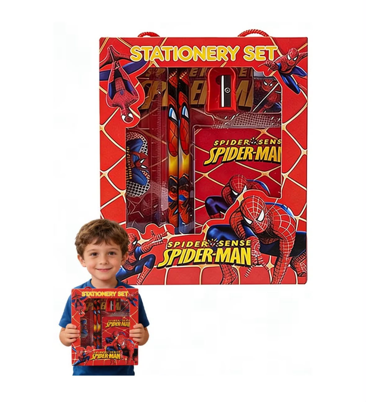 Kit de Papelería Escolar Spiderman | Recuerdo para Fiesta Infantil