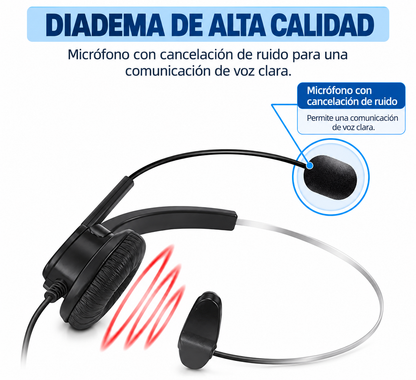Teléfono fijo Chuyland con diadema para oficina y call center