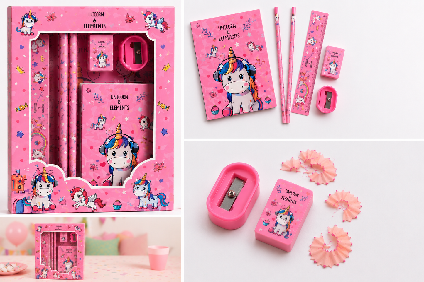 Kit de Papelería Escolar Unicornio | Recuerdo para Fiesta Infantil